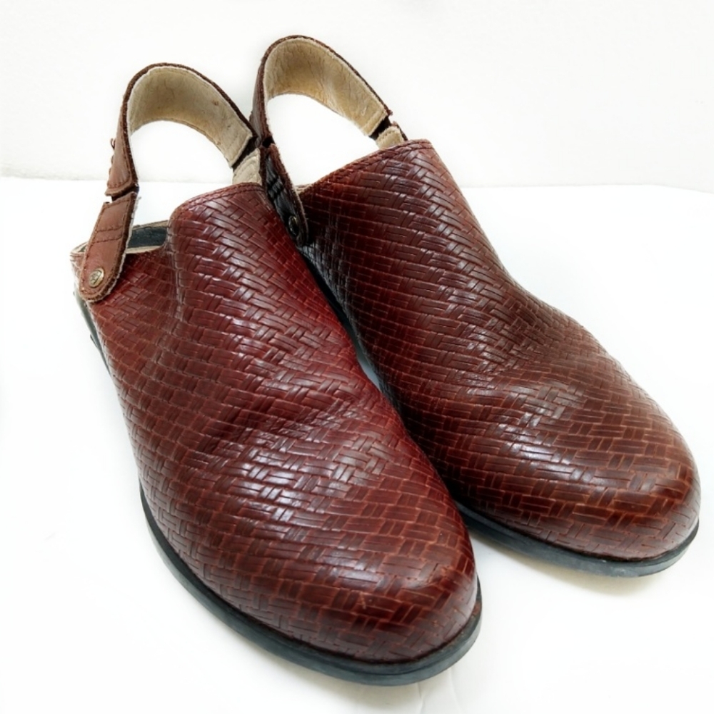 Ariat Brown Woven Leather Mules